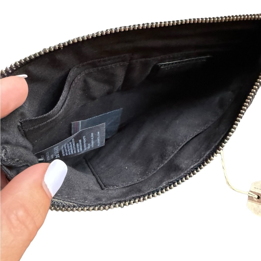 All Saints Bolshevik Pochette Zipper Clutch Purse NWT leather sequins - Picture 4 of 7